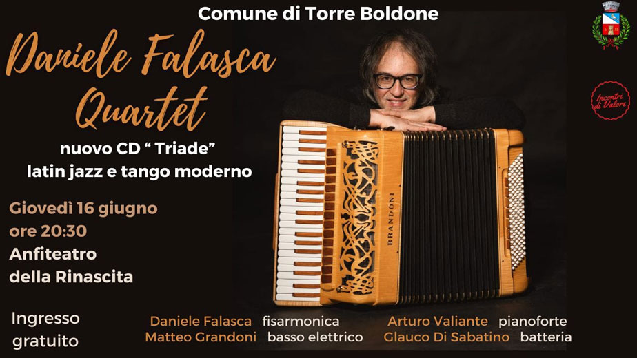 Daniele Falasca Quartet in concerto all'Anfiteatro della Rinascita di Torre Boldone