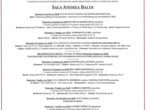 CIRCOLO DELLA MUSICA DI BOLOGNA: DOMENICA 2 APRILE LE GOLBERG DI BACH A 2 PIANOFORTI ORE 18,30 INIZIA LA XXXIX STAGIONE