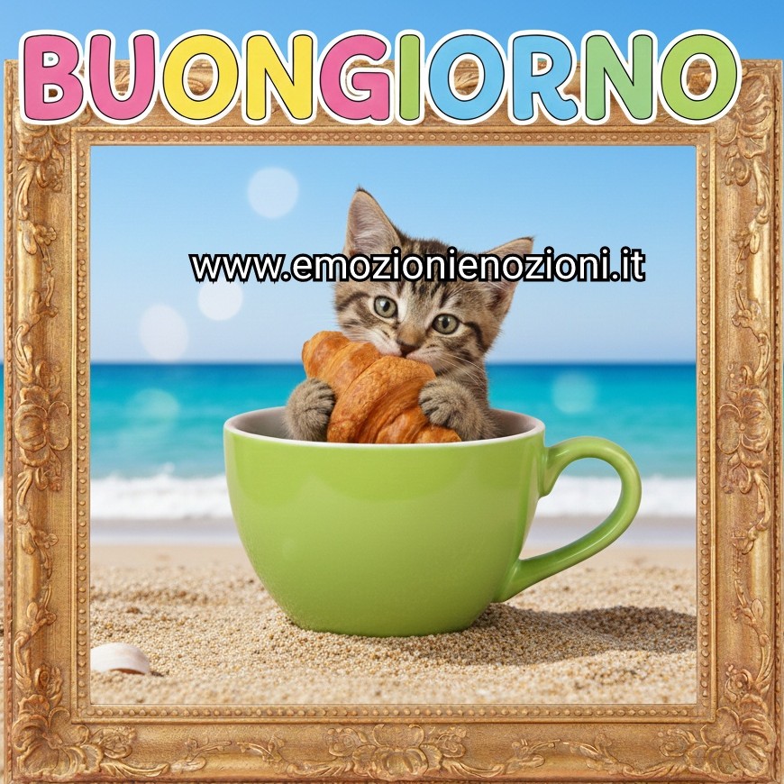 Immagini buongiorno buona domenica 22 febbraio 2026 mare e colazione