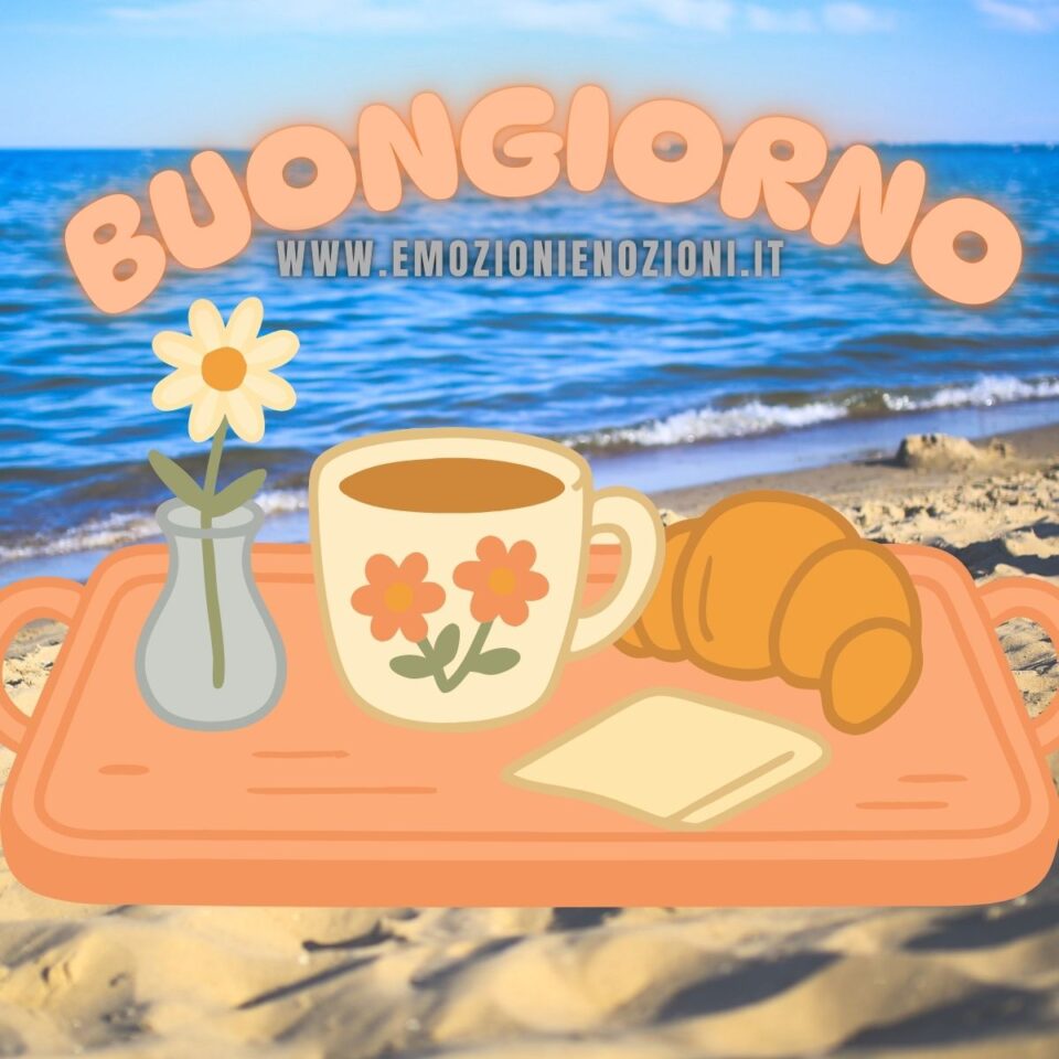 Buon lunedì 2 marzo 2026 con una colazione al mare tra caffè e fiori per una giornata top e profumata.