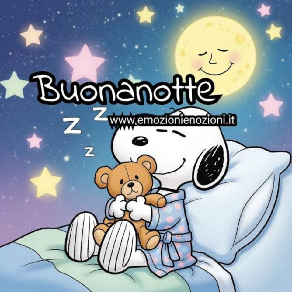 Buonanotte lunedì 9 marzo 2026 Snoopy Nuovissime